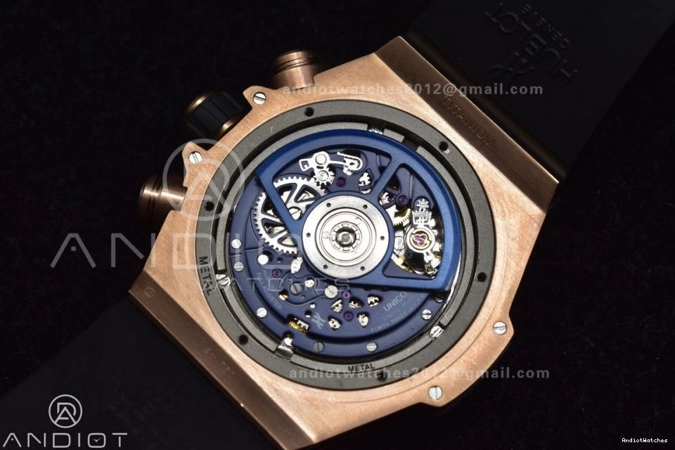 Edition Rubber RG 894 Bang Big 1:1 NewStyle A Hublot ZF Skeleton on Unico Blue Best Blue Strap Dial 1025